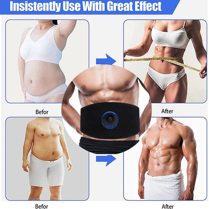 Abdominal Trainer Slimming Belt EMS Muscle Stimulator Toning Belts Vibration Fitness Massager Waist Belly Workout For Men Women